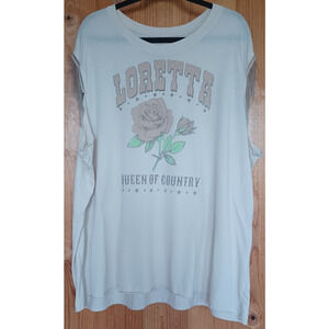 Loretta Lynn T-Shirt Womens 3X Queen of Country Graphic Print Tassels on Sleeves